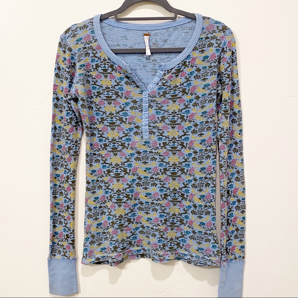 Free People Rose Waffle Knit Thermal